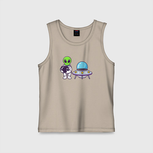 Детская майка Инопланетянин космонавт / Миндальный – фото 1