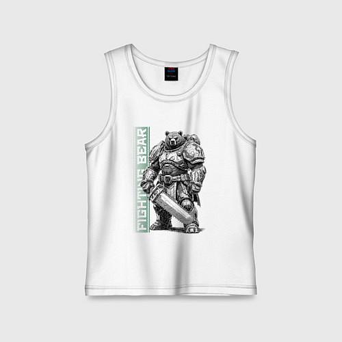 Детская майка Боевой медведь с цепным клинком / Белый – фото 1