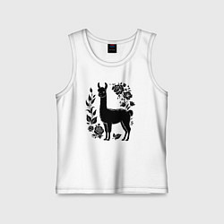 Майка детская хлопок Альпака среди цветов, цвет: белый