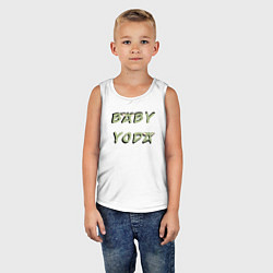 Майка детская хлопок Baby Yoda, цвет: белый — фото 2