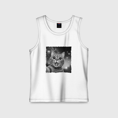 Детская майка Кот селфи / Белый – фото 1