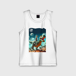 Детская майка Робот-сгибальщик Бендер верхом на тираннозавре