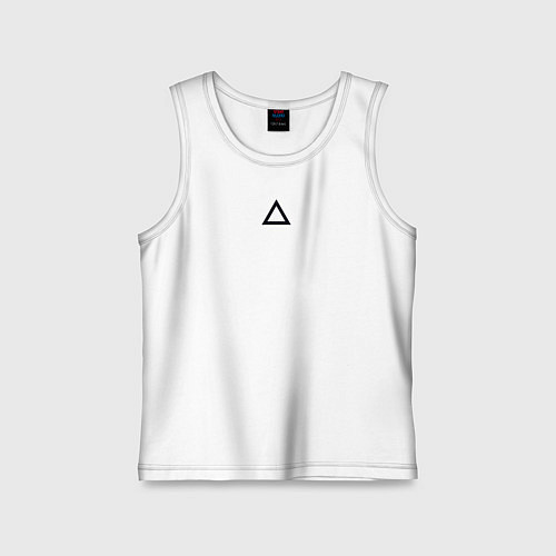 Детская майка Игра в кальмара работник треугольник белая / Белый – фото 1