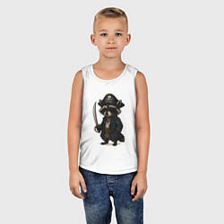 Майка детская хлопок Енот пират, цвет: белый — фото 2