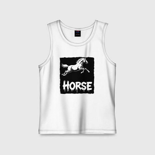 Детская майка Лошадь в прыжке / Белый – фото 1