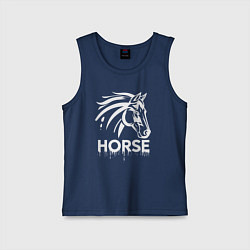 Детская майка Лошадь белой краской