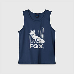 Майка детская хлопок Лисий стиль, цвет: тёмно-синий