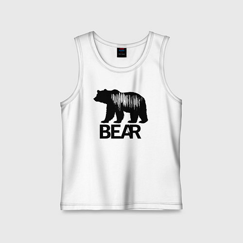 Детская майка Черный медведь с полосами / Белый – фото 1