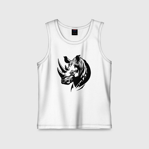 Детская майка Черный носорог / Белый – фото 1