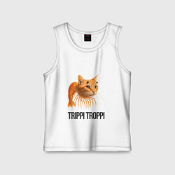 Майка детская хлопок Trippi Troppi Brainrot, цвет: белый