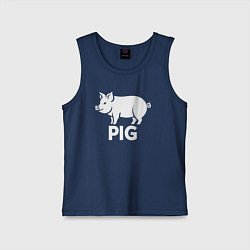 Майка детская хлопок Городская Свинья, цвет: тёмно-синий