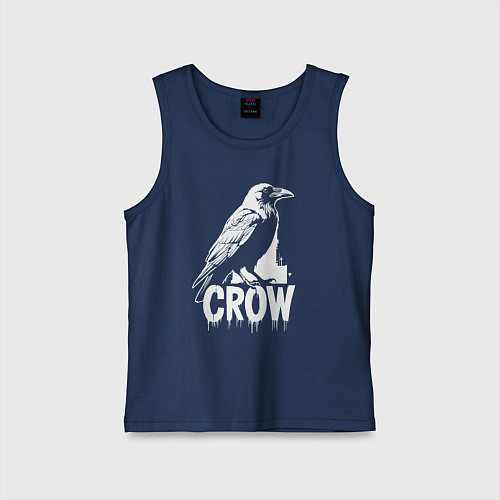 Детская майка Ворона в стиле граффити / Тёмно-синий – фото 1