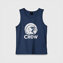 Майка детская хлопок Ворон в круге, цвет: тёмно-синий