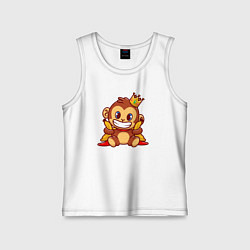 Майка детская хлопок Король обезьян, цвет: белый