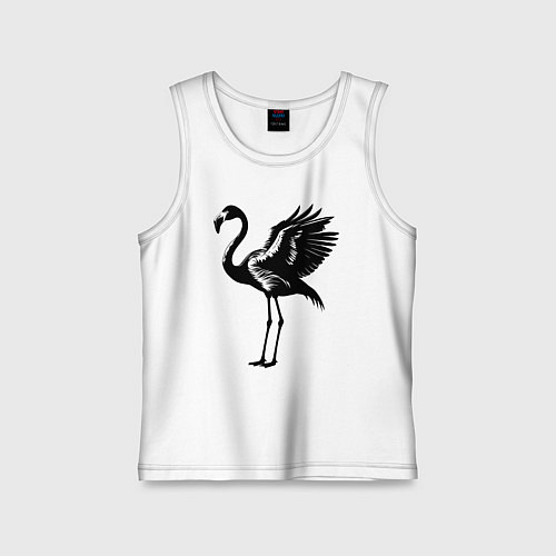 Детская майка Черный фламинго с крыльями / Белый – фото 1