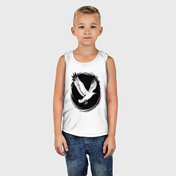 Майка детская хлопок Чайка в черном круге, цвет: белый — фото 2