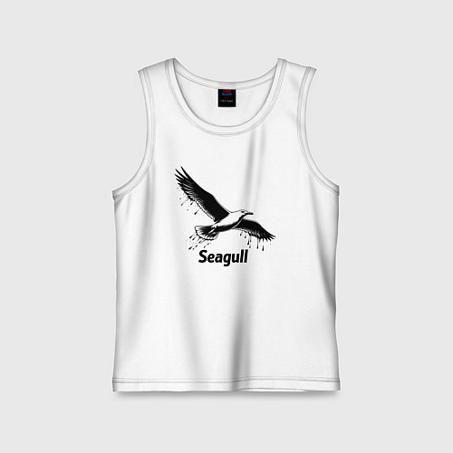 Детская майка Чайка черной краской / Белый – фото 1