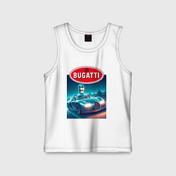 Майка детская хлопок Бендер на Бугатти, цвет: белый