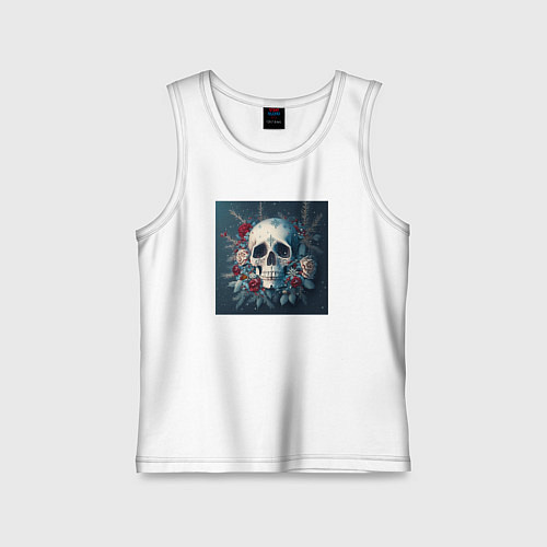 Детская майка Зимний череп / Белый – фото 1