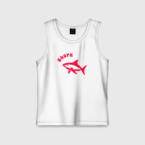 Детская майка Акула-красный силуэт / Белый – фото 1