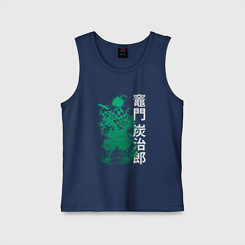 Детская майка Клинок рассекающий демонов - зеленый / Тёмно-синий – фото 1