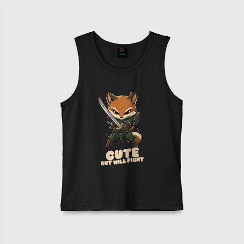 Детская майка Милый но готов драться / Черный – фото 1
