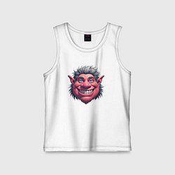 Майка детская хлопок Розовый тролль, цвет: белый