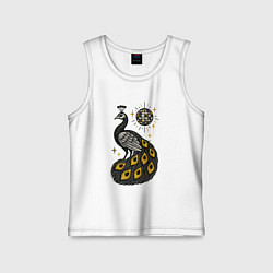 Майка детская хлопок Диско Павлин, цвет: белый