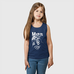 Майка детская хлопок Misfits скелет, цвет: тёмно-синий — фото 2