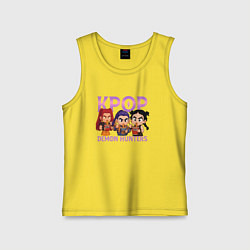 Майка детская хлопок Кей-поп-охотницы на демонов чиби, цвет: желтый