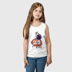 Майка детская хлопок Космонавт в костюме обезьяны, цвет: белый — фото 2