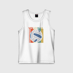 Майка детская хлопок Volleyball colors, цвет: белый
