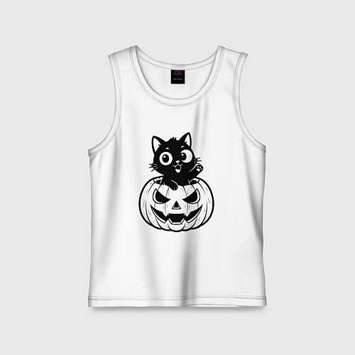 Детская майка Котенок в тыкве / Белый – фото 1
