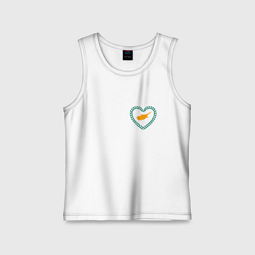 Детская майка Кипр в сердечке / Белый – фото 1