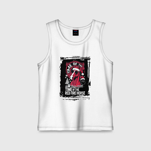 Детская майка Красный огненный конь / Белый – фото 1