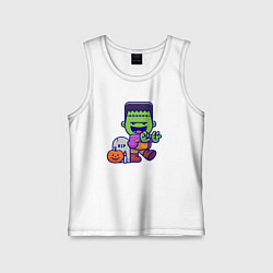 Майка детская хлопок Милый Франкенштейн, цвет: белый