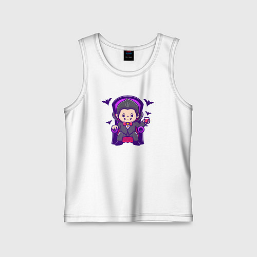 Детская майка Дракула на троне / Белый – фото 1