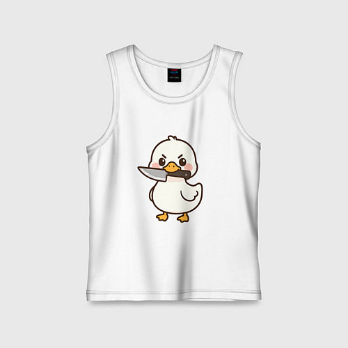 Детская майка Утенок с ножом / Белый – фото 1