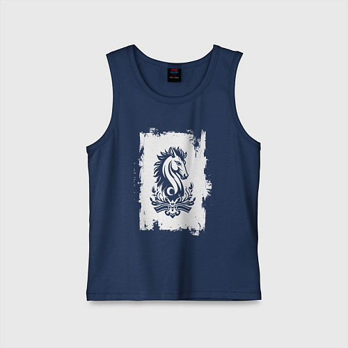 Детская майка Белый жеребец / Тёмно-синий – фото 1