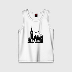 Майка детская хлопок Англия: величие Биг-Бена, цвет: белый