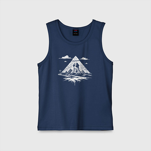 Детская майка Тайна пирамид и Сфинкса / Тёмно-синий – фото 1