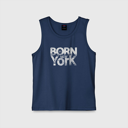 Детская майка Рождён в Нью-Йорке / Тёмно-синий – фото 1
