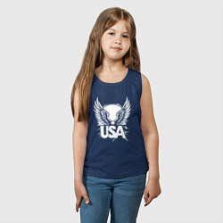 Майка детская хлопок Американский дух, цвет: тёмно-синий — фото 2