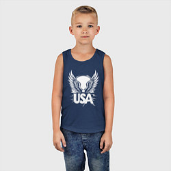 Майка детская хлопок Американский дух, цвет: тёмно-синий — фото 2