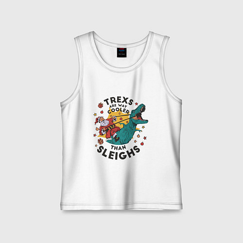 Детская майка Санта на динозавре / Белый – фото 1