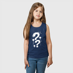 Майка детская хлопок Два вопроса, цвет: тёмно-синий — фото 2