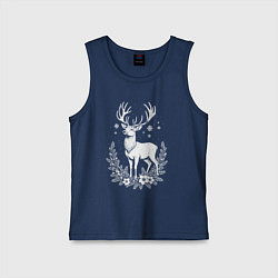 Детская майка Зимний олень в цветах