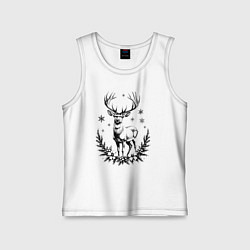 Детская майка Зимний новогодний олень