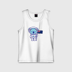 Майка детская хлопок Коала космонавт, цвет: белый