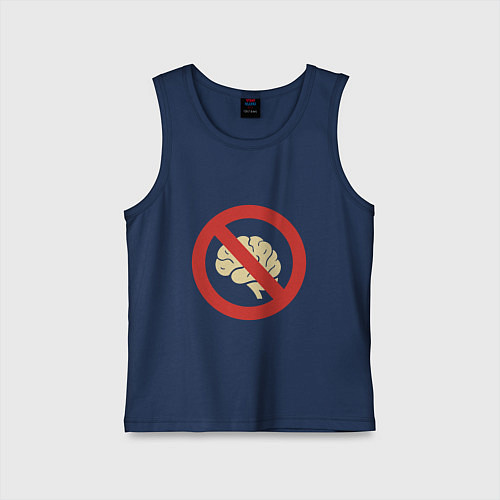 Детская майка Запрет на использование мозга / Тёмно-синий – фото 1